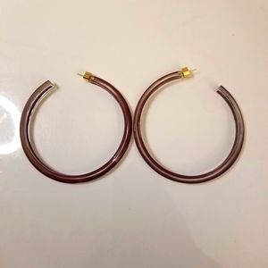 NEW Alison Lou Large Jelly Hoops - Maroon/Dark Purple